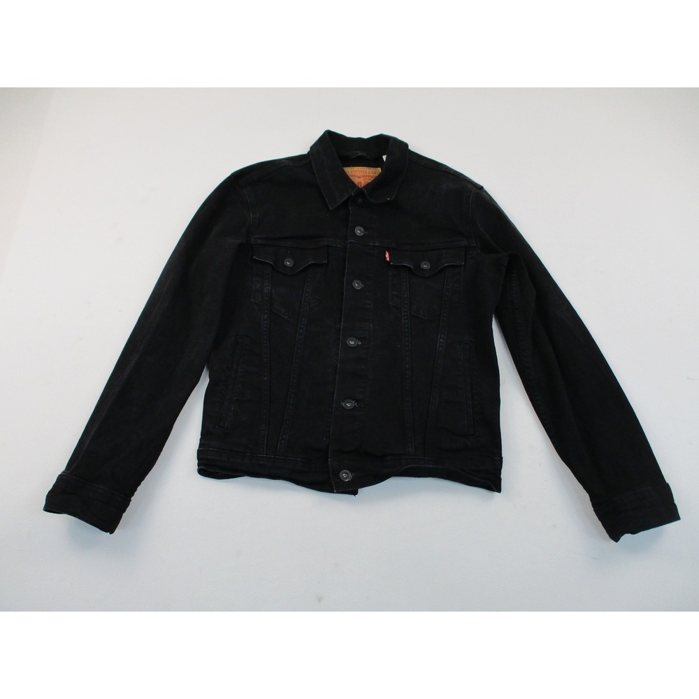 Levi's Denim Jacket Women Small Black Trucker Classic Utility Layering Piece